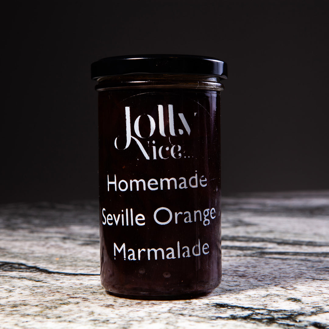 Jar of Jolly Nice homemade Seville orange marmalade included in Nicholas Wells Antiques Christmas Hamper 2025