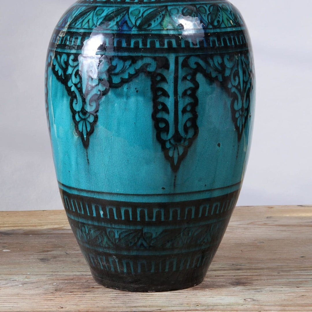 North African Turquoise Vase as a Table lamp III