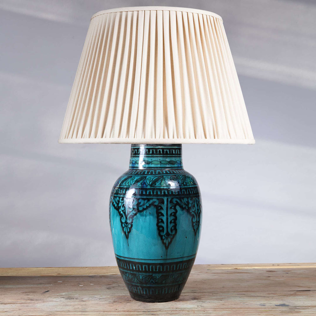 North African Turquoise Vase as a Table lamp III