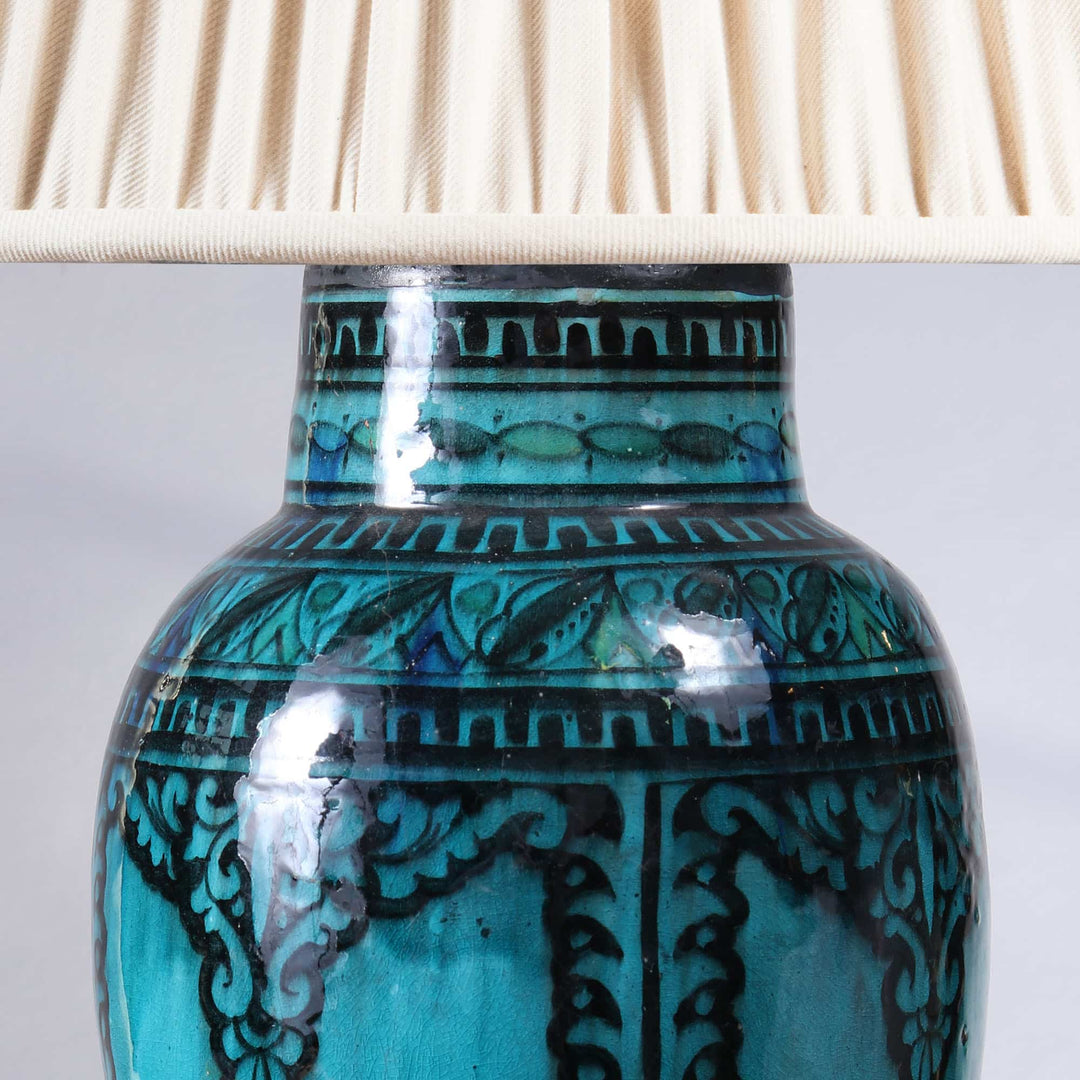 North African Turquoise Vase as a Table lamp III