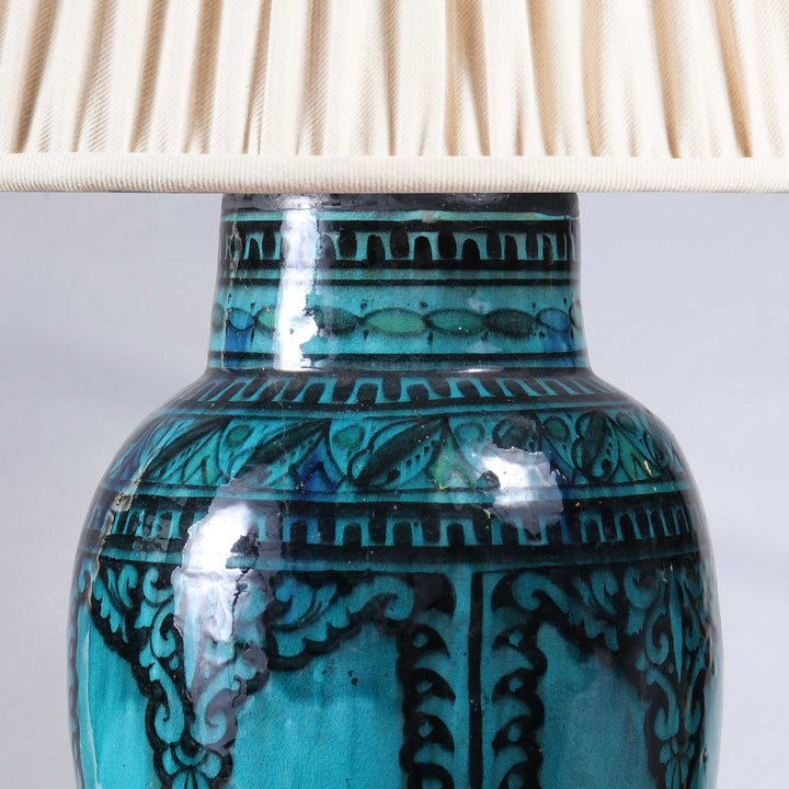 North African Turquoise Vase as a Table lamp III