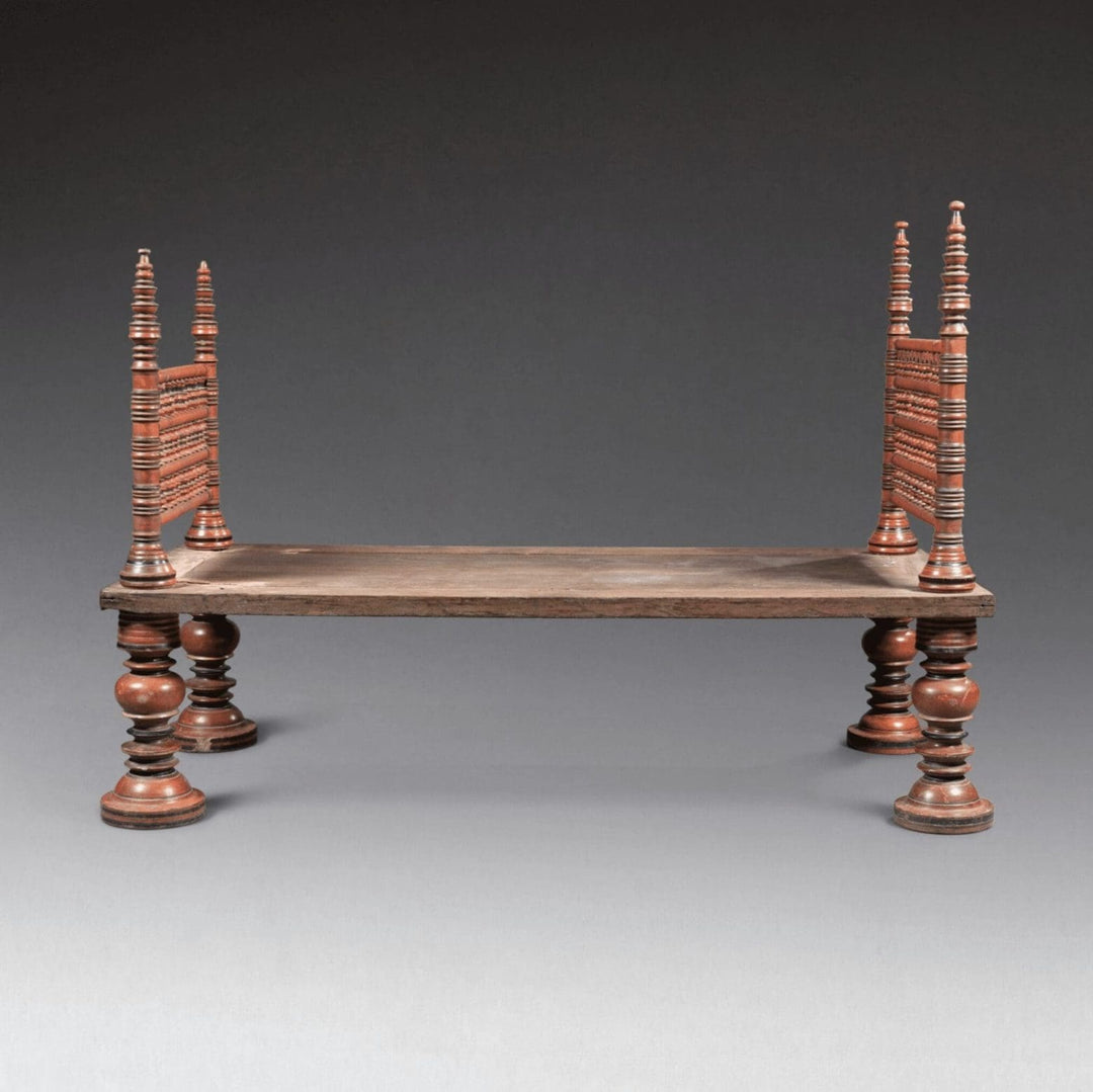 Rare 18th Century South Indian Red Lacquer Bed