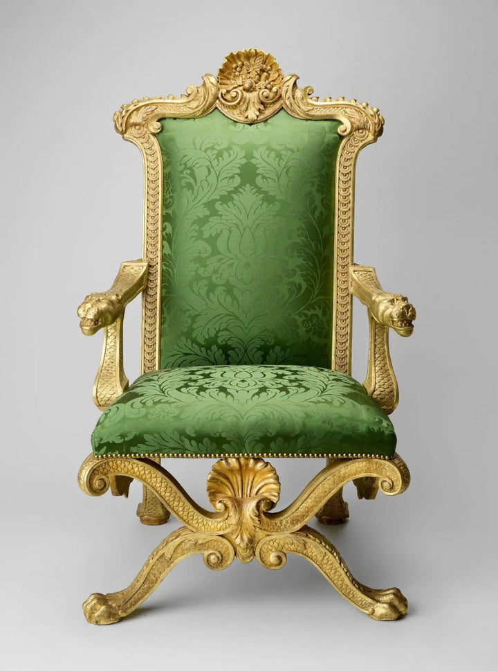 19th Century Giltwood Throne Chair after William Kent
