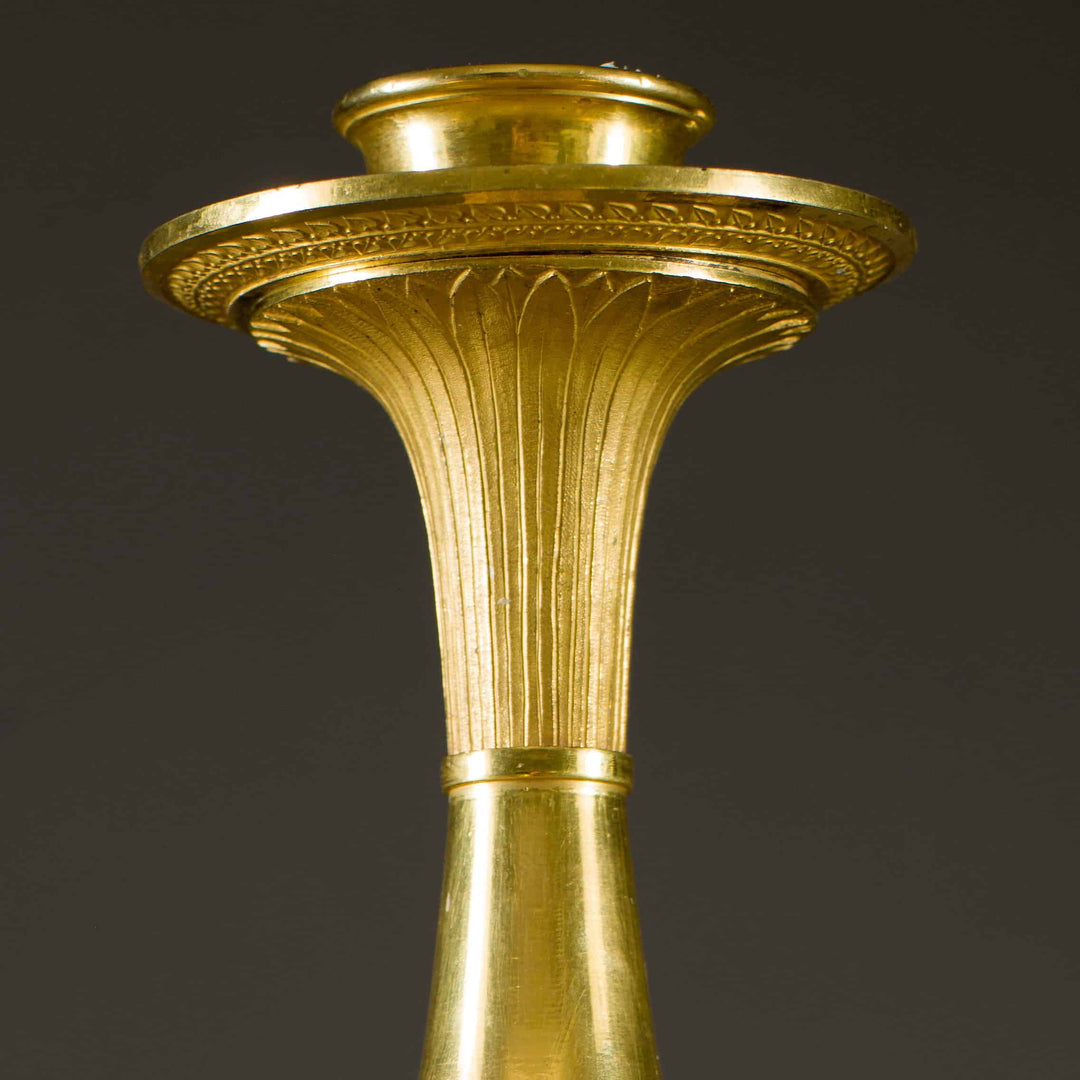 Pair of Russian Gilt Bronze 5 Light Candelabra