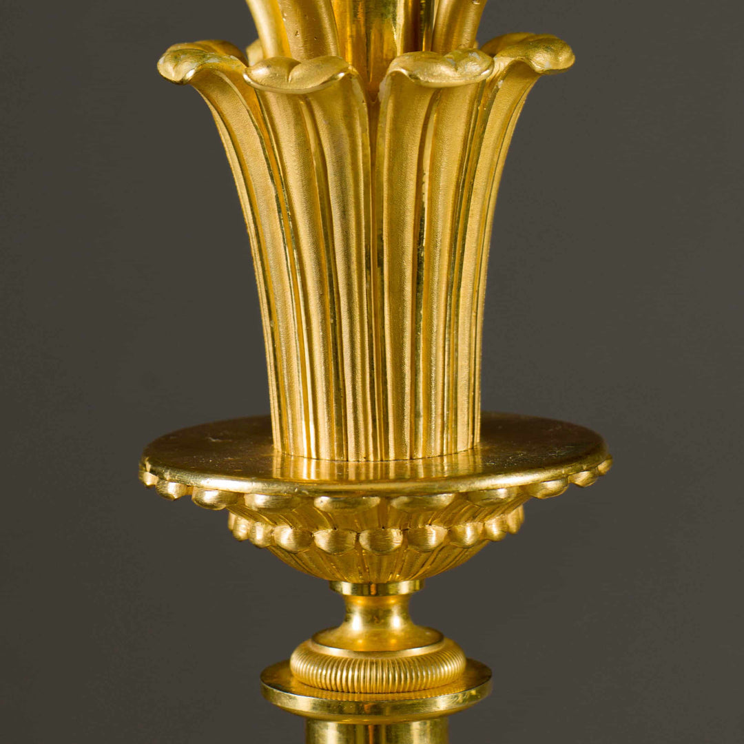 Pair of Russian Gilt Bronze 5 Light Candelabra