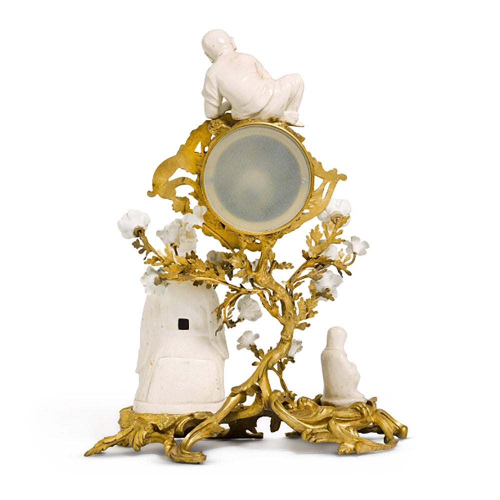Chinoiserie Rococo Blanc de Chine Mantel Clock