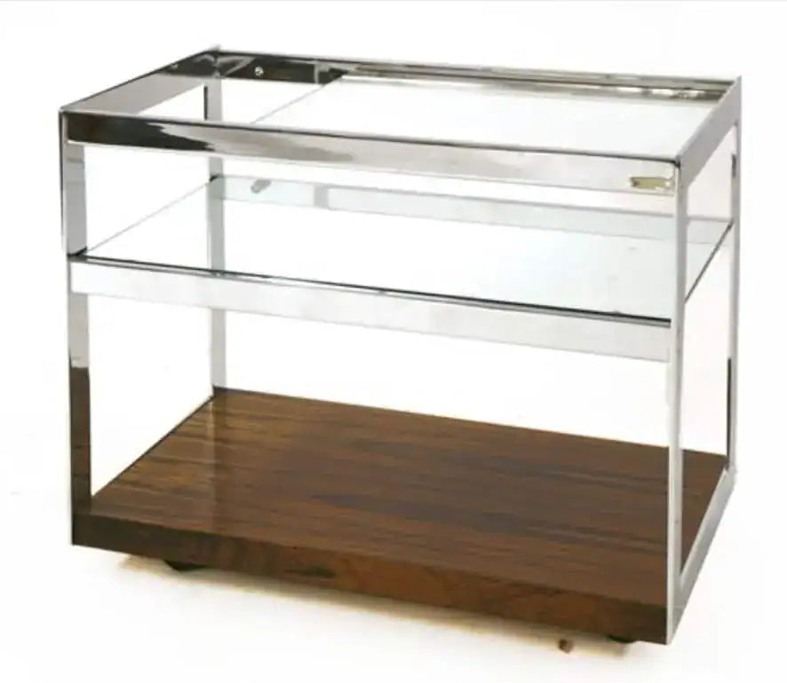 Merrow Associates Rosewood and Chrome Drinks Trolley