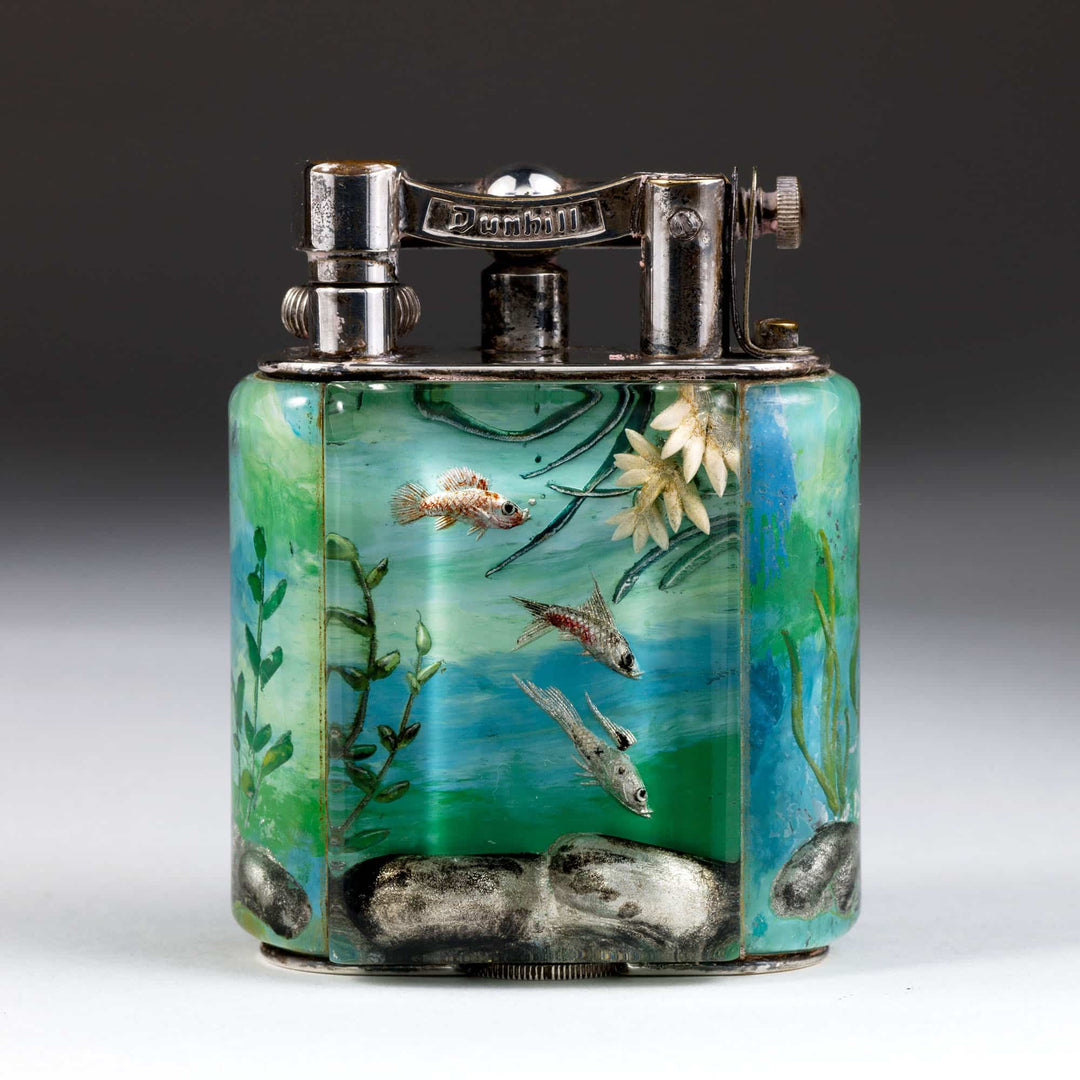 Mid Century Service Size Dunhill Aquarium Petrol Lighter
