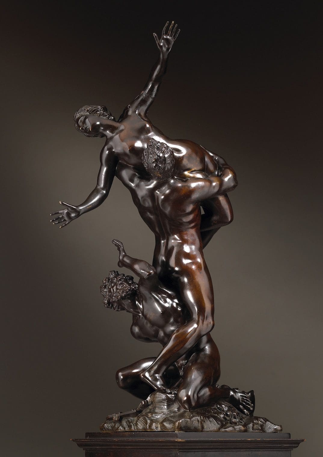 A BRONZE GROUP OF THE RAPE OF A SABINE AFTER GIAMBOLOGNA