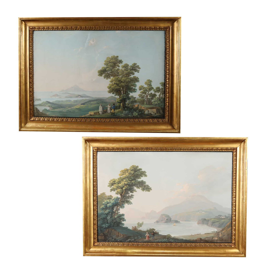 Camillo de Vito || Pair of Italianate Gouache Paintings
