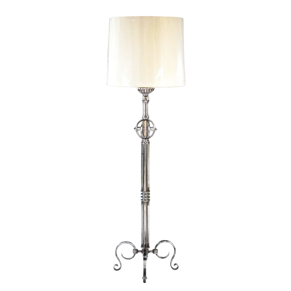 Steel Lampstand Attributed To Gilbert Poillerat