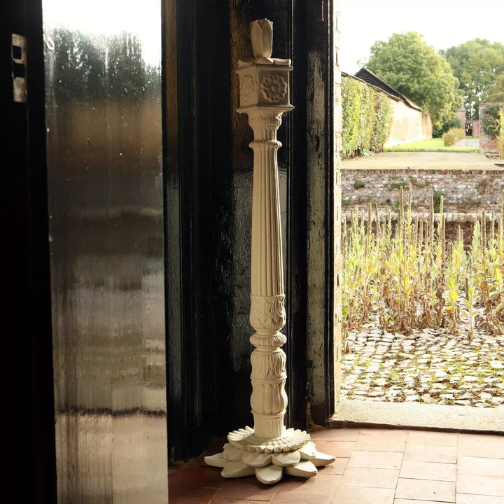 Carved Teak Rajasthani Floor Lamp