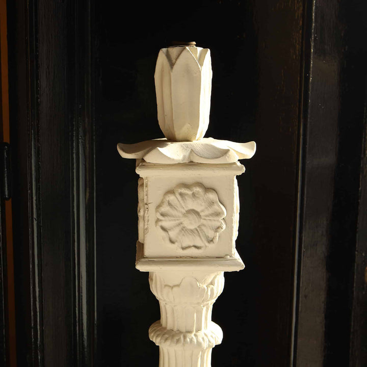 Carved Teak Rajasthani Floor Lamp