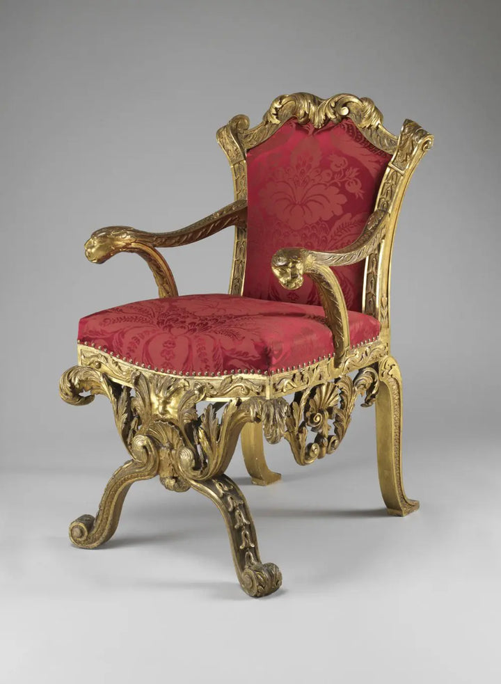 19th Century Giltwood Throne Chair after William Kent