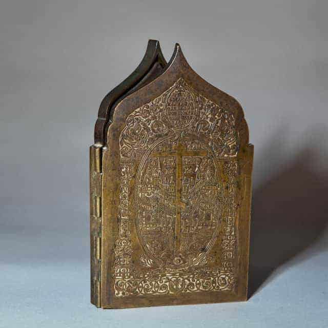 A Russian Bronze Travelling Altar