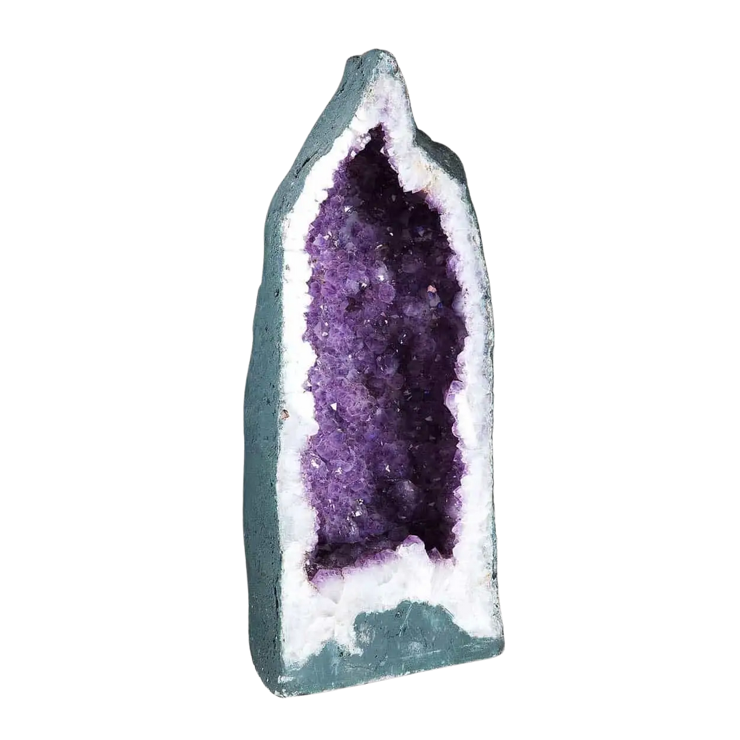 Impressive 22-Inch Amethyst Geode with Quartz Accents