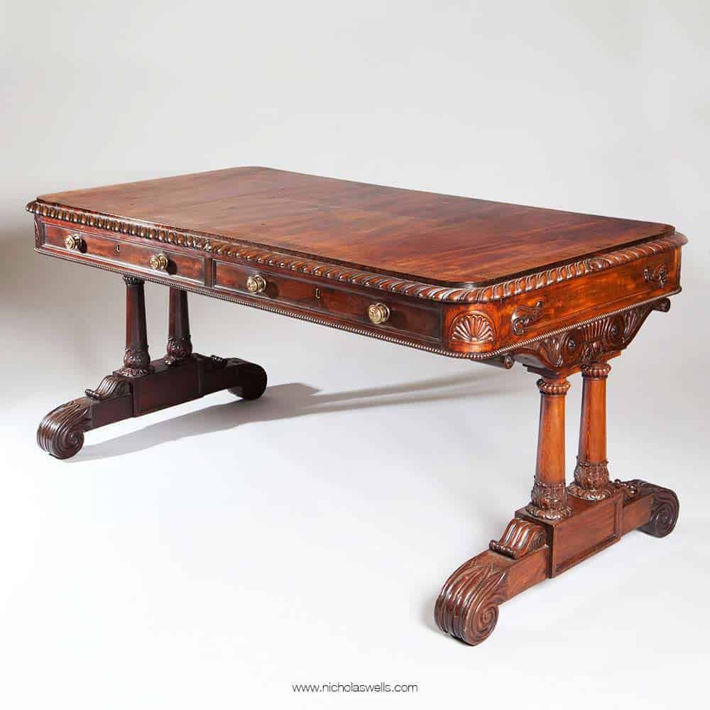 A Exceptional Irish 19Th Century Mahogany Desk By Mack, Williams And Gibton