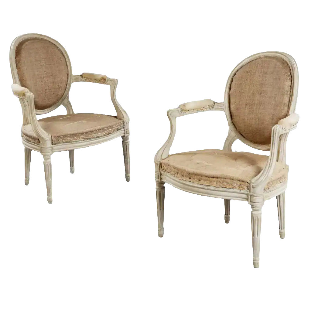 Pair of Transitional Louis XV Style Fauteuils