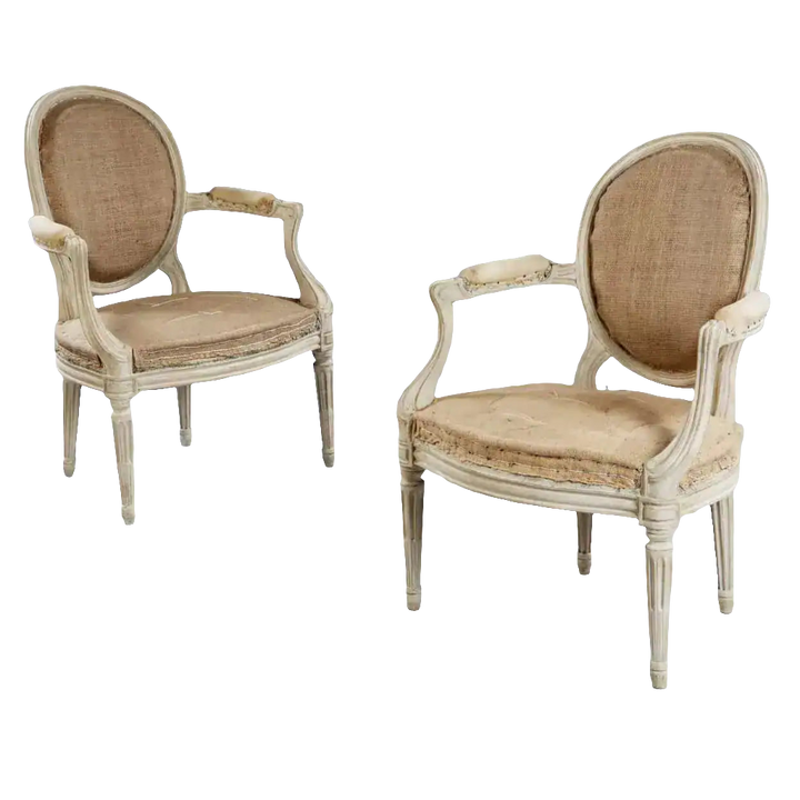 Pair of Transitional Louis XV Style Fauteuils