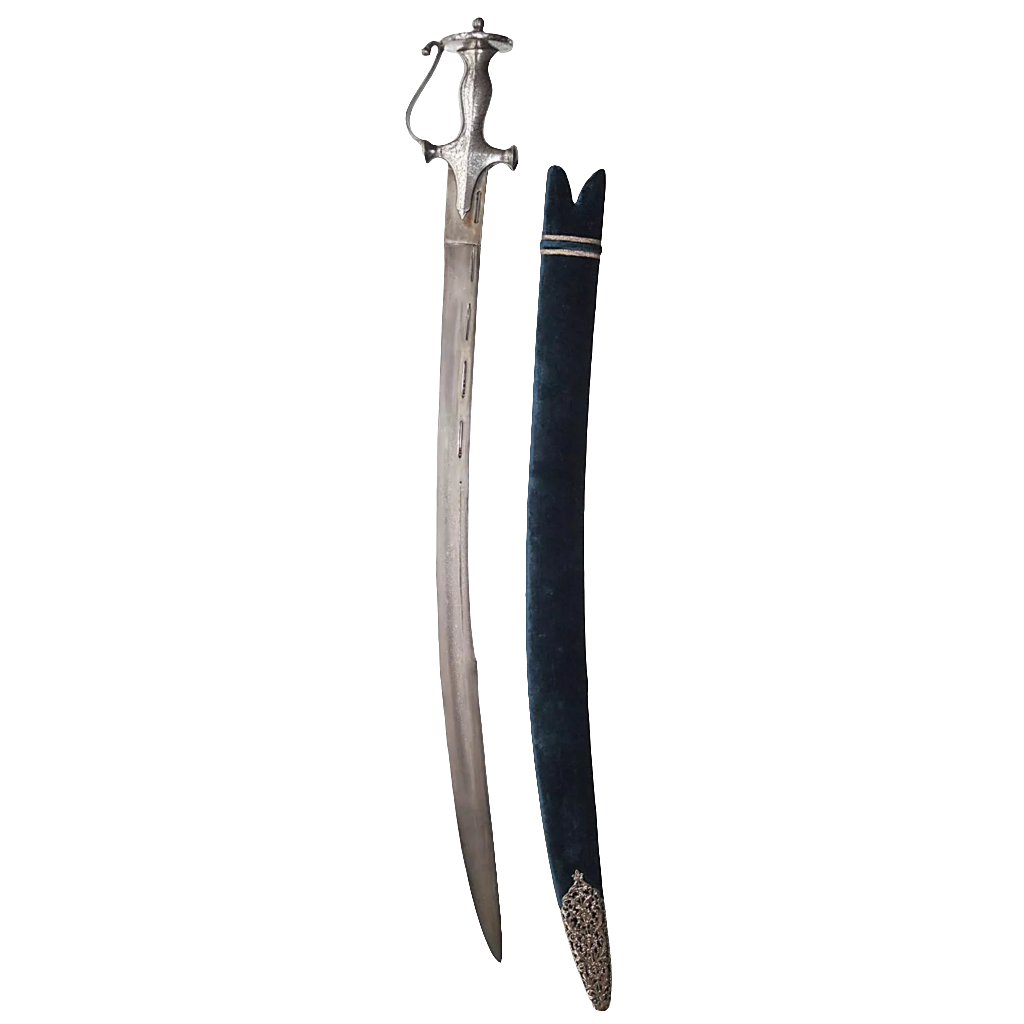 Tulwar with silver plated iron hilt