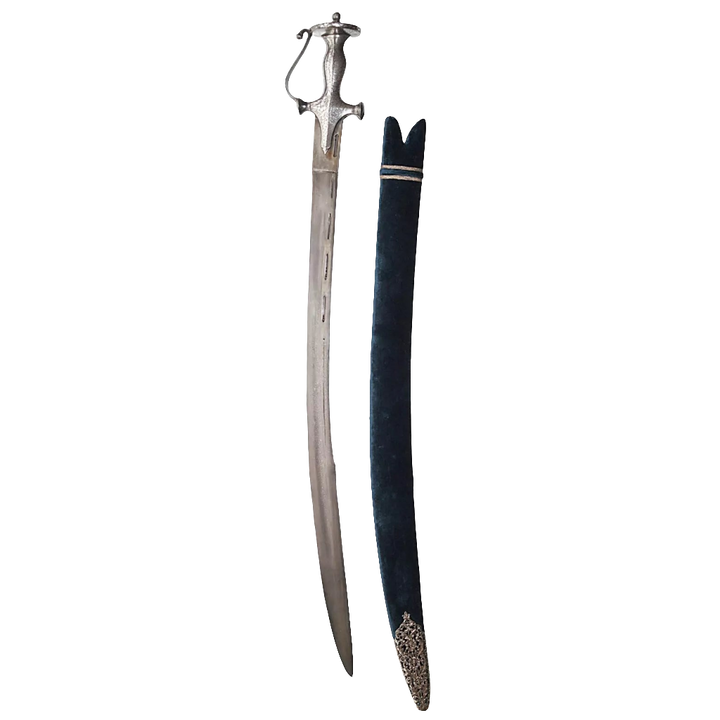 Tulwar with silver plated iron hilt