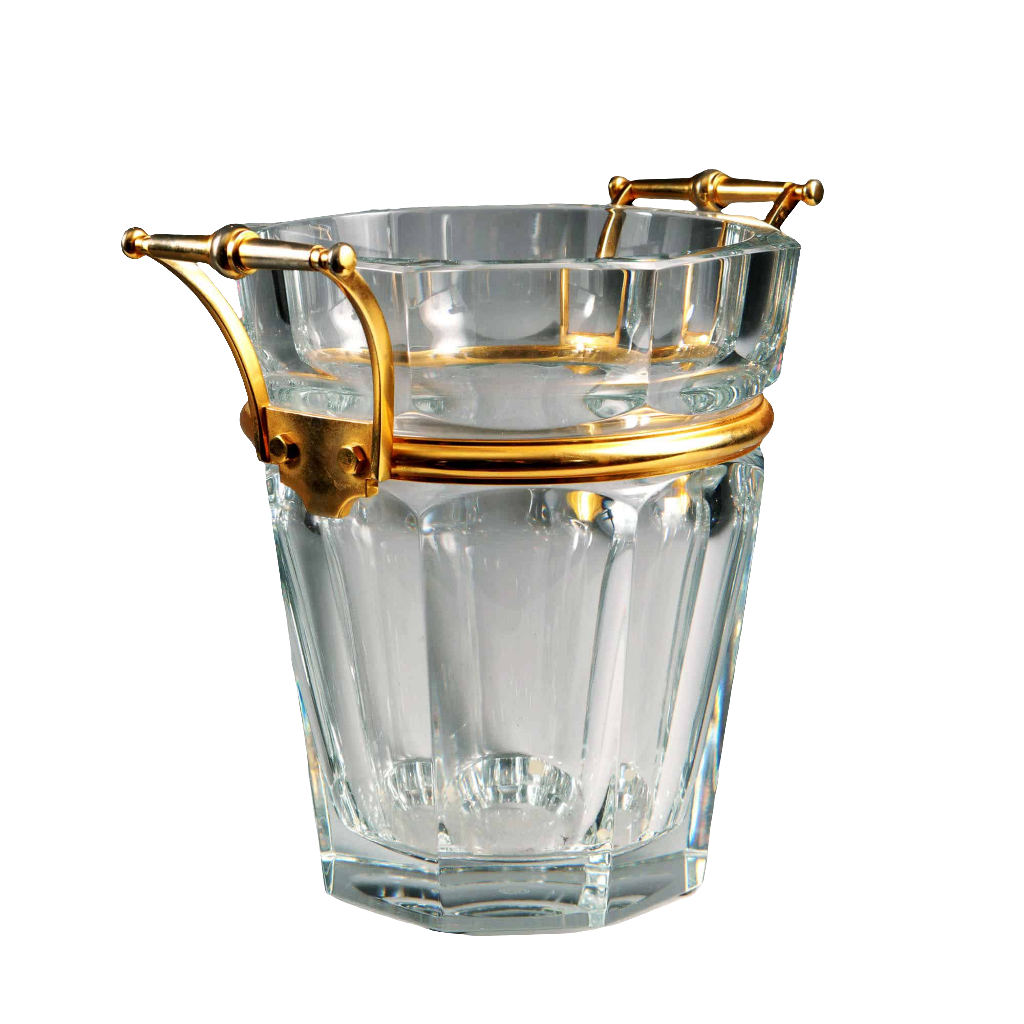 Baccarat Harcourt Glass and Gilt Bronze Champagne Cooler