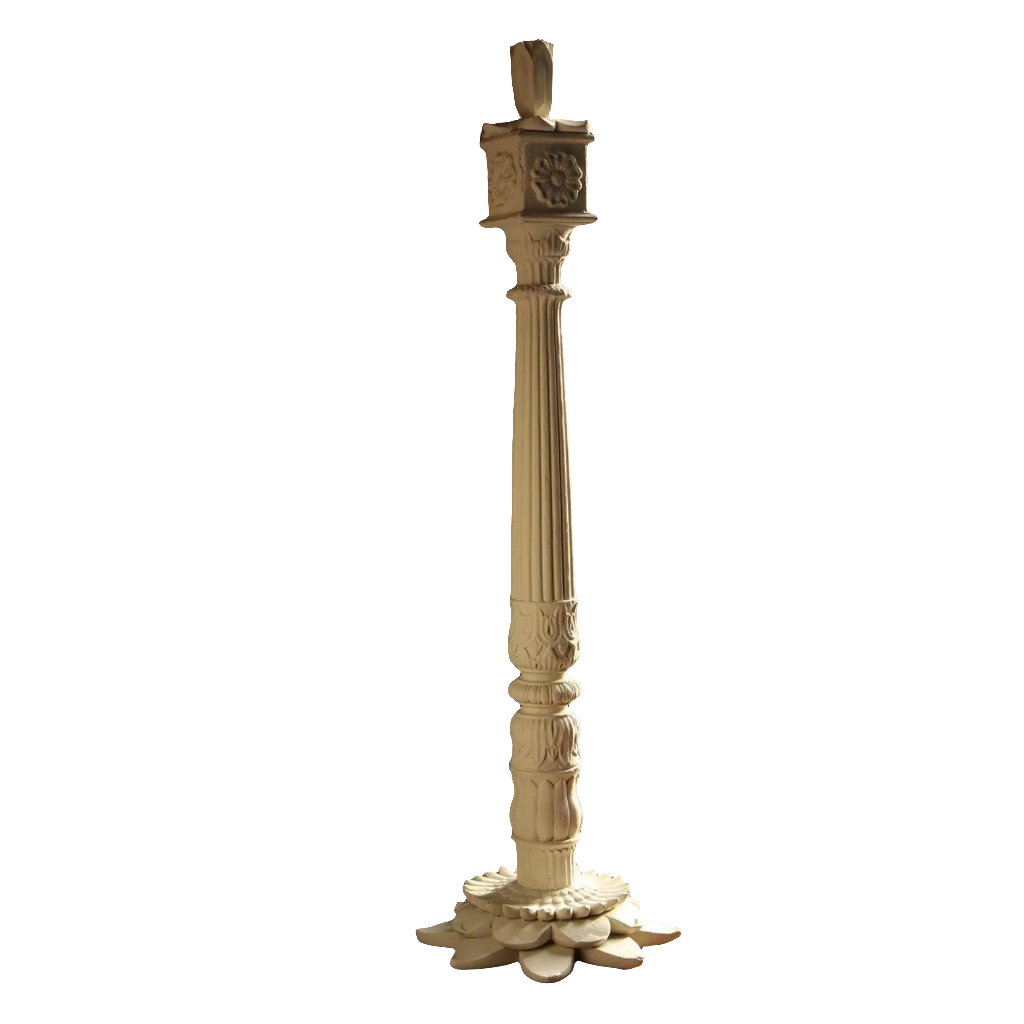 Carved Teak Rajasthani Floor Lamp