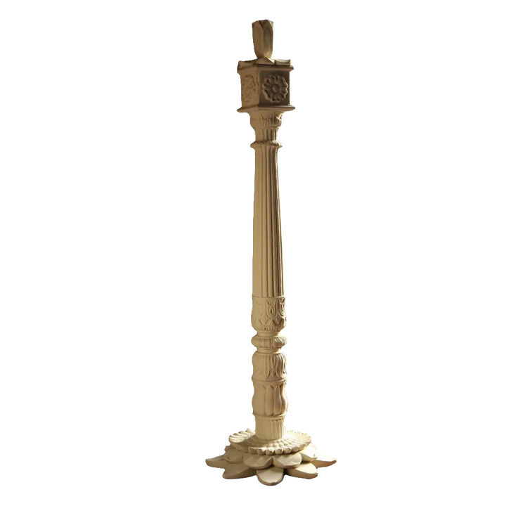 Carved Teak Rajasthani Floor Lamp
