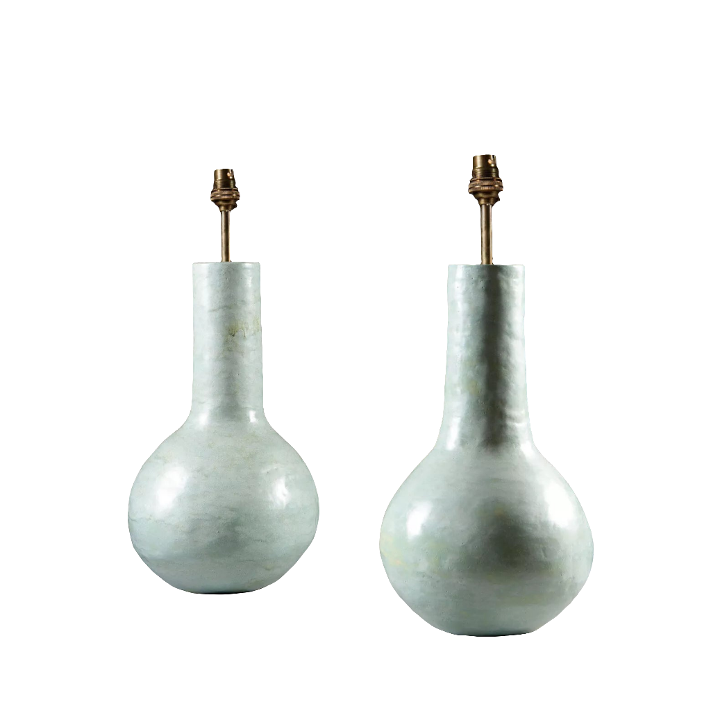 Pair of Celadon Vases as Lamps
