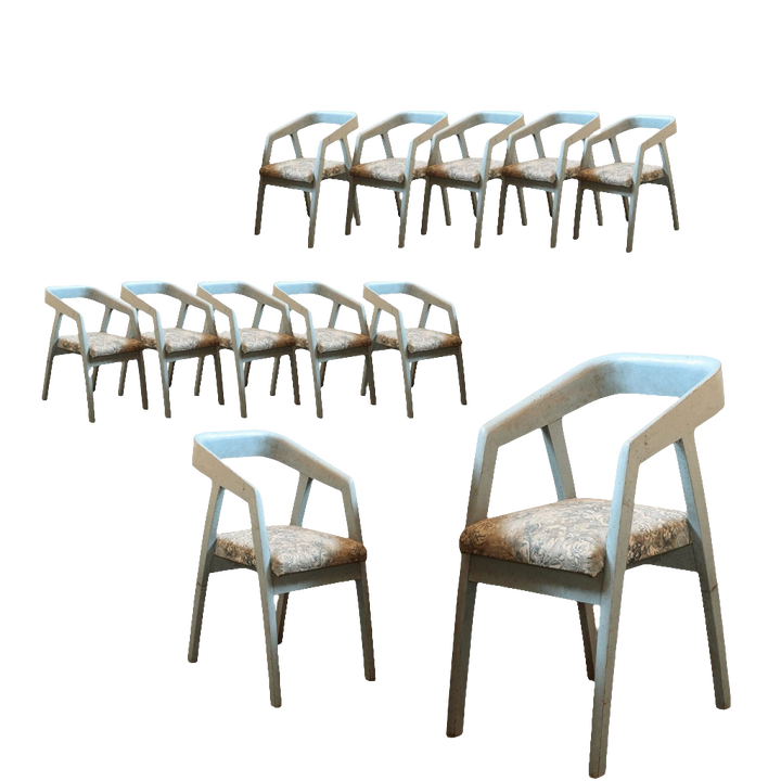 Twelve Bombay Art Deco Armchairs