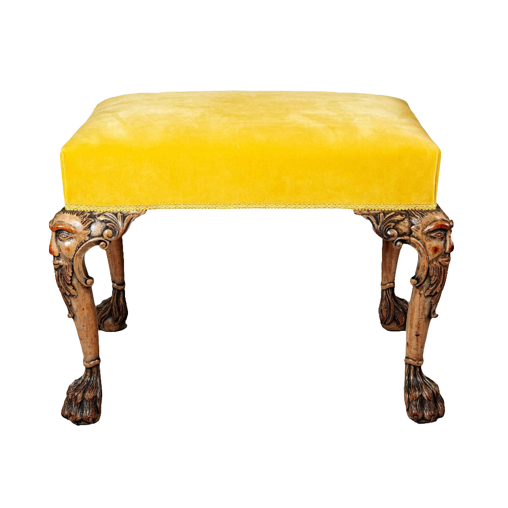 19th Century Faded Walnut George II Stool