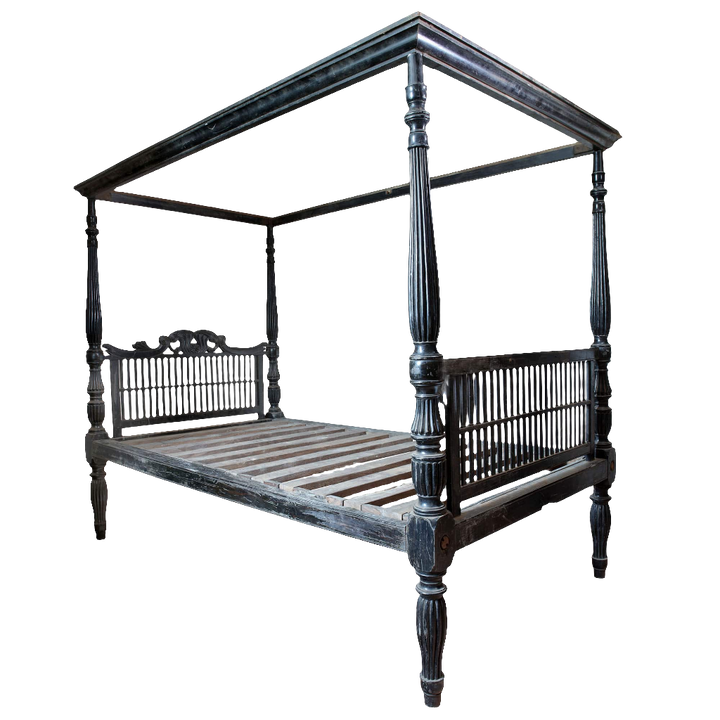 Ceylonese Solid Ebony Four Poster Bed