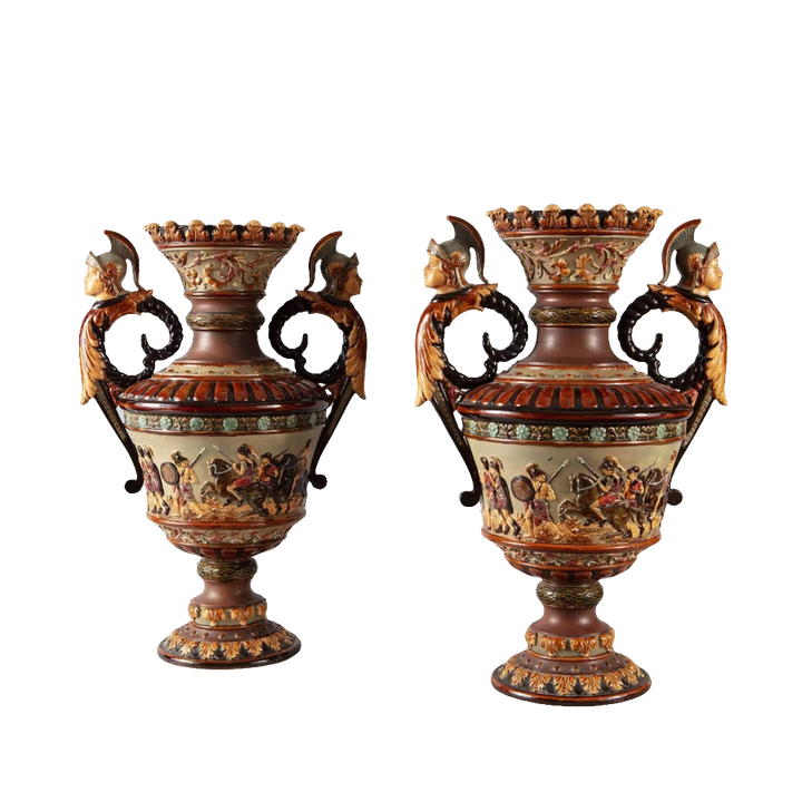 A pair of Romantic Bohemian Neo-classical vases