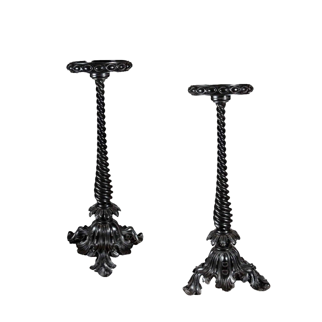 Pair of Indian Ebonised Hall Stands