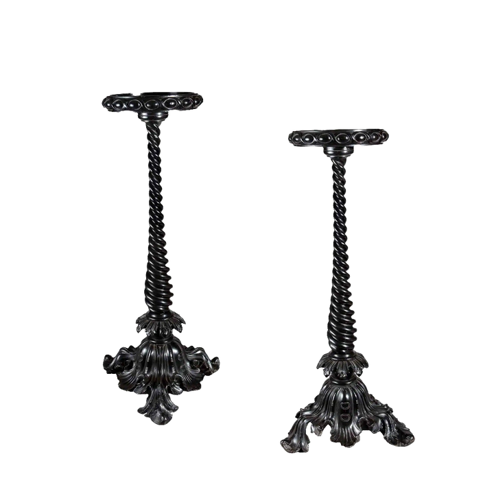 Pair of Indian Ebonised Hall Stands