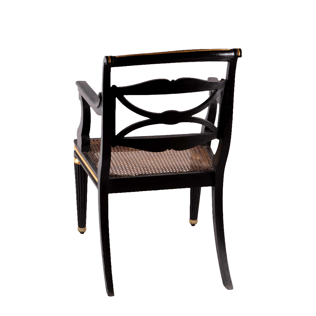 A pair of Regency parcel gilt armchairs