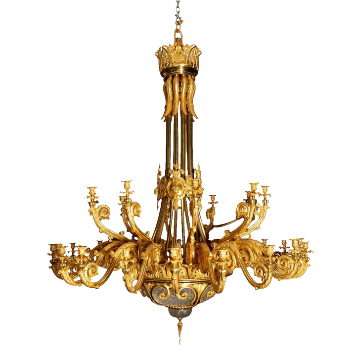 Palatial Napoleon III Gilt Bronze and Glass Chandelier