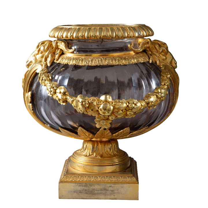 Neo-Classical Ormolu mounted Faceted Glass Vase