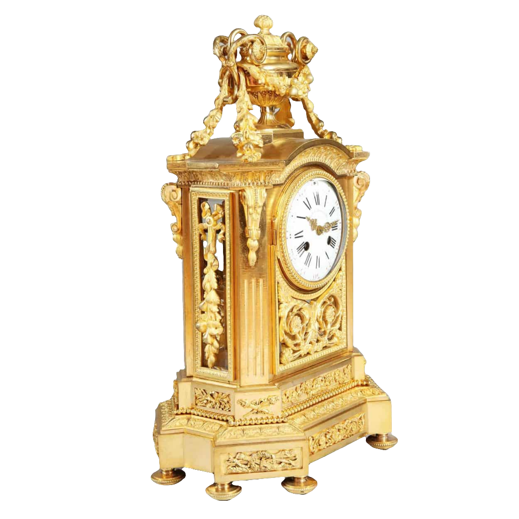 Fine Gilt Bronze Antique Mantel Clock by Société des Bronzes de Paris