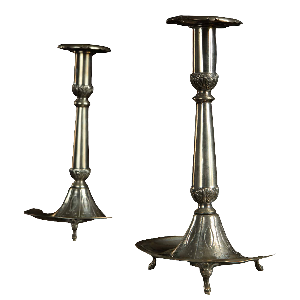 Pair of European Silver Candlesticks