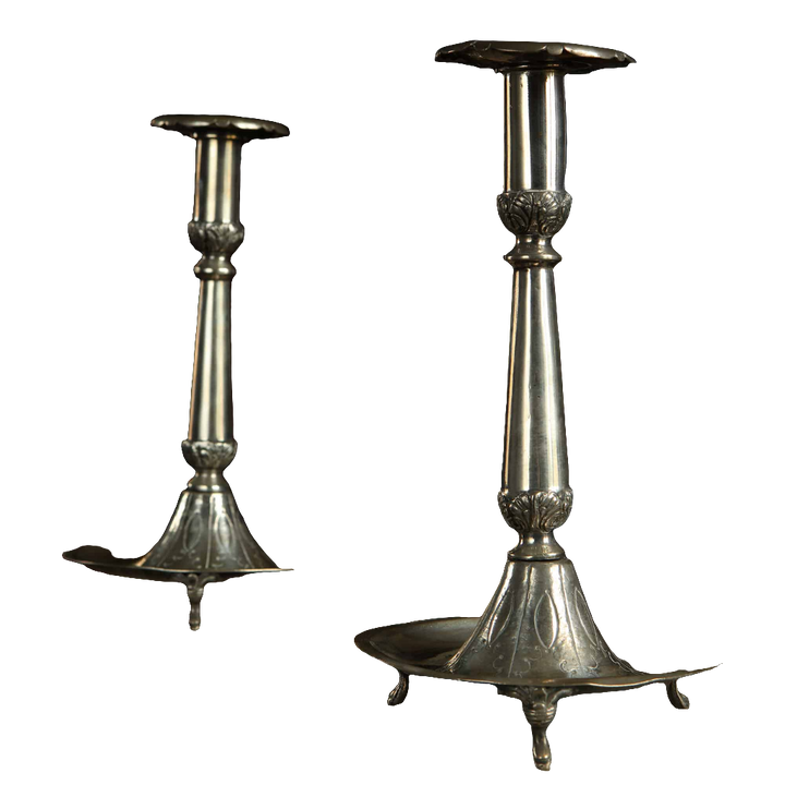 Pair of European Silver Candlesticks