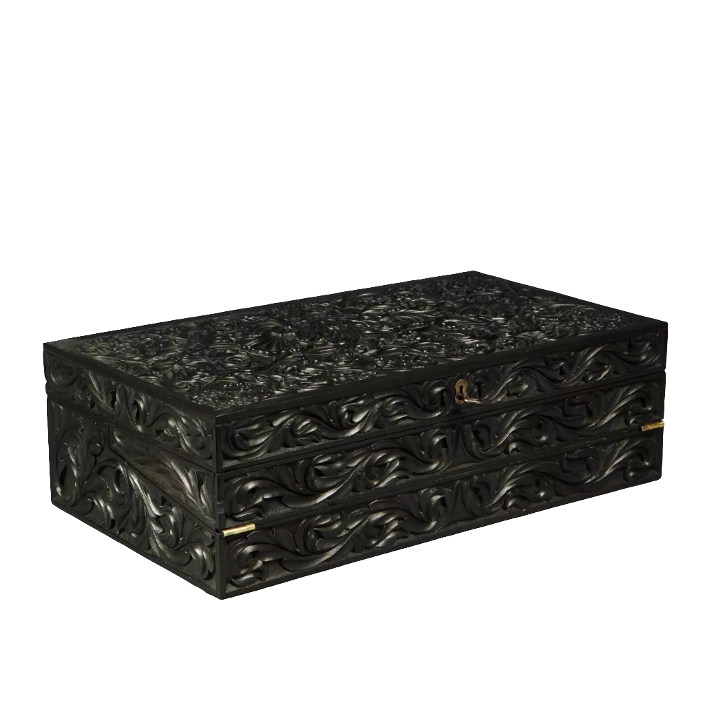 Anglo Ceylonese Ebony Box / Writing Slope