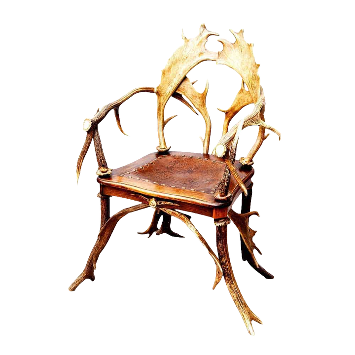 Victorian Black Forest Antler Armchair