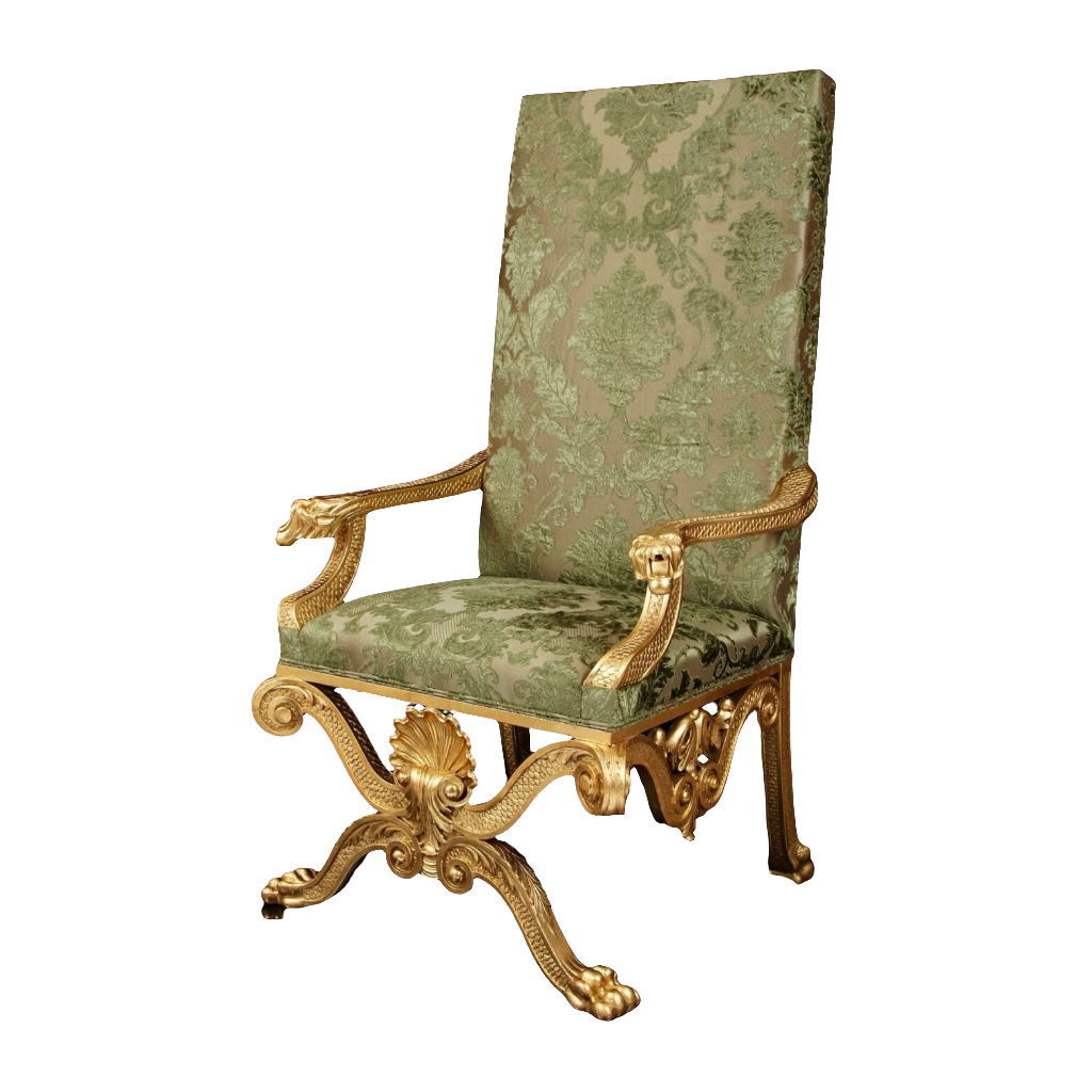 19th Century Giltwood Throne Chair after William Kent