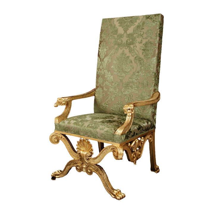 19th Century Giltwood Throne Chair after William Kent