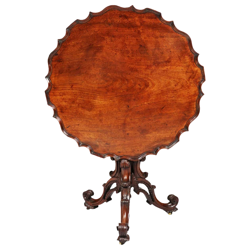 Tripod Table Attributed to James Allan of Fredericksburg, mid 18th century, carved wood, 73.5 cm height, 80 cm diameter.
