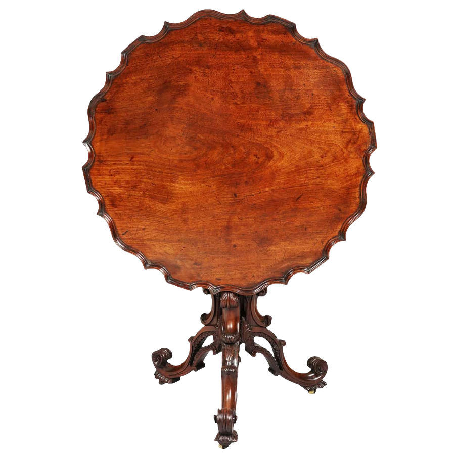 Tripod Table Attributed to James Allan of Fredericksburg, mid 18th century, carved wood, 73.5 cm height, 80 cm diameter.