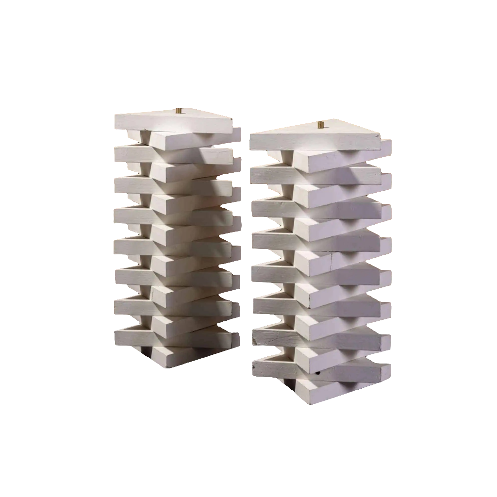 Pair of Geometric Lamp Bases by Andrew Allfree