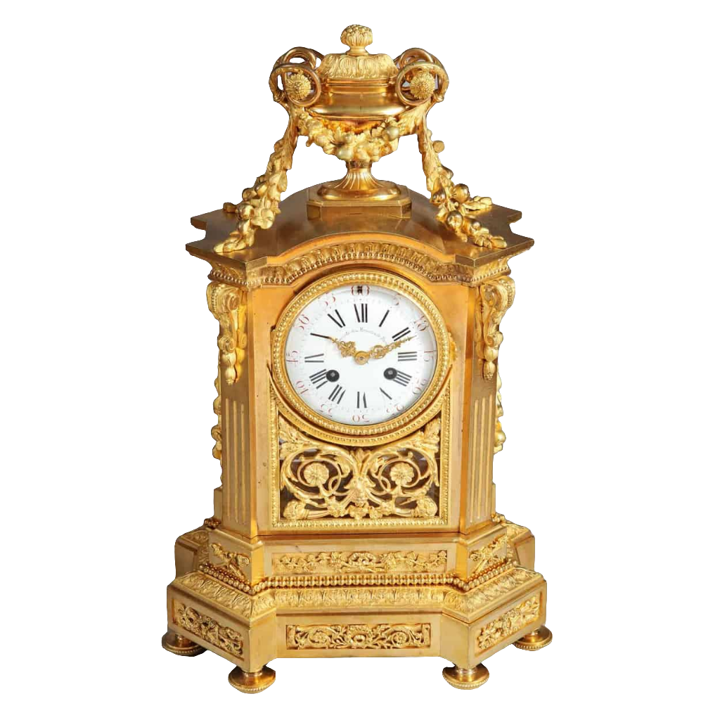 Fine Gilt Bronze Antique Mantel Clock by Société des Bronzes de Paris
