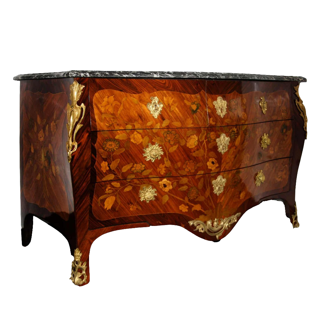 Important Louis XV Bombe Commode Stamped I B Hedouin